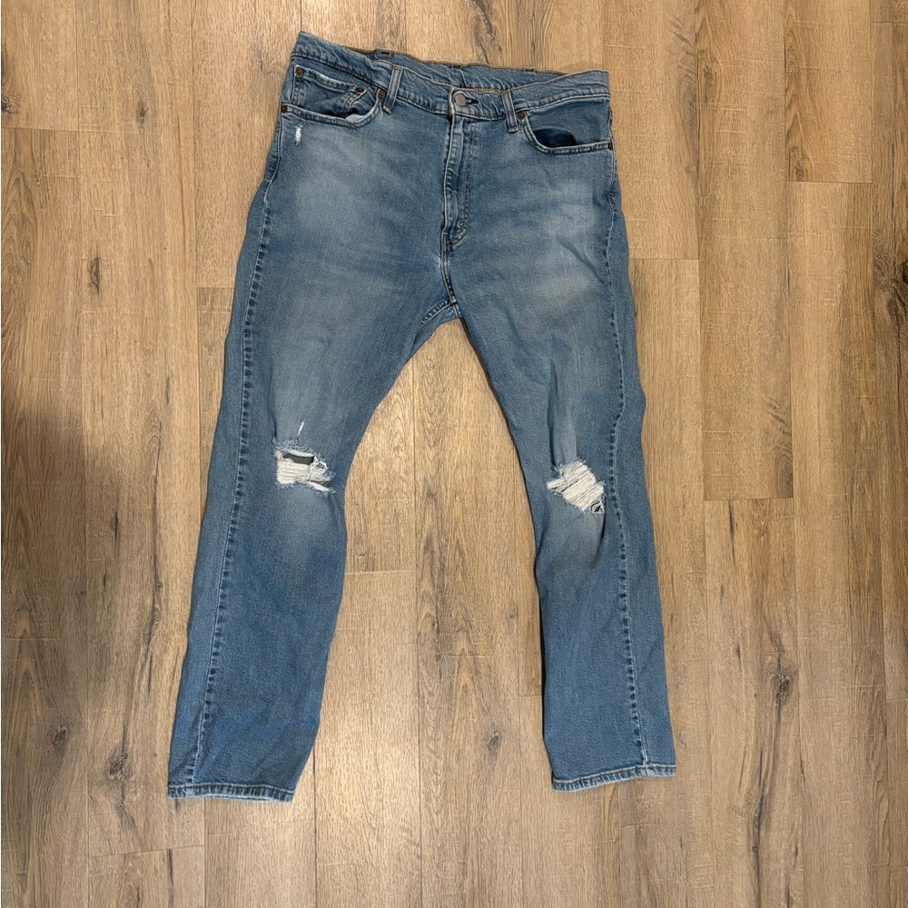 Men's Blue Distressed Jeans